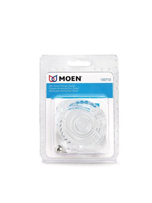 Moen One-Handle Tub and Shower Replacement Knob Handle Kit, White and Chrome Knob Insert, 100710