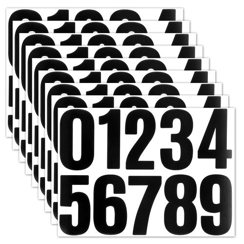 8 Sheets Mailbox Number stickers, 4 Inch Vinyl Self Adhesive Waterproof Number Stickers Large Black Reflective Address Numbers Decals for Outside Mailbox Door Signs Trucks Cars Home Business