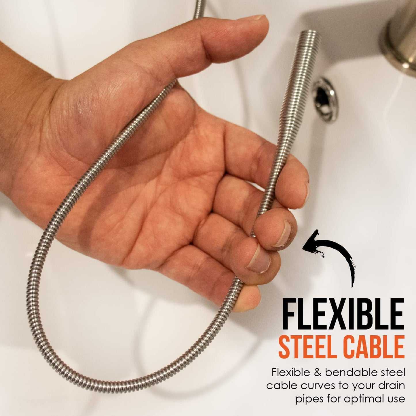 Pistol Grip Grabber Claw, Drain Clog Pickup Snake, Remove Hair and Clogs from Sink, Shower, Tub, Toilet Drains, 2-Ft