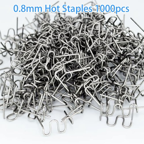 1000pcs 0.8mm Plastic Welder Staples,Plastic Welding Staples,Wave Hot Staples Welding Rods Supplies for Plastic Welder Gun to All Plastic Fix Repair Car Bumpers,Plastic Cracks