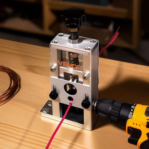 VEVOR Manual Wire Stripping Machine, 0.06-1 in, Copper Stripper with Hand Crank or Drill Powered, 64Mn Quenched Blades, 45# Steel Rollers, Aluminum Alloy Frame Wire Peeler, for Scrap Copper Recycling
