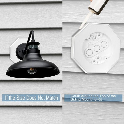 Qishiyi Vinyl Siding Mounting Blocks Kit,Siding Mounting Block with Built-in Electrical Box Vertical Siding Lamp Mounting Plate for 1/2 inch Lap Siding (White, 1/2 inch Lap Siding)