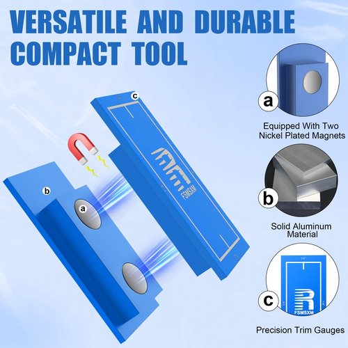 Magnetic Stud Finder, 1/4"、1/2" Reveal Gauge Tool, 1/8" Door Reveal Gauge, Stud Finder for Locate Screws and Accurate Jamb Marking