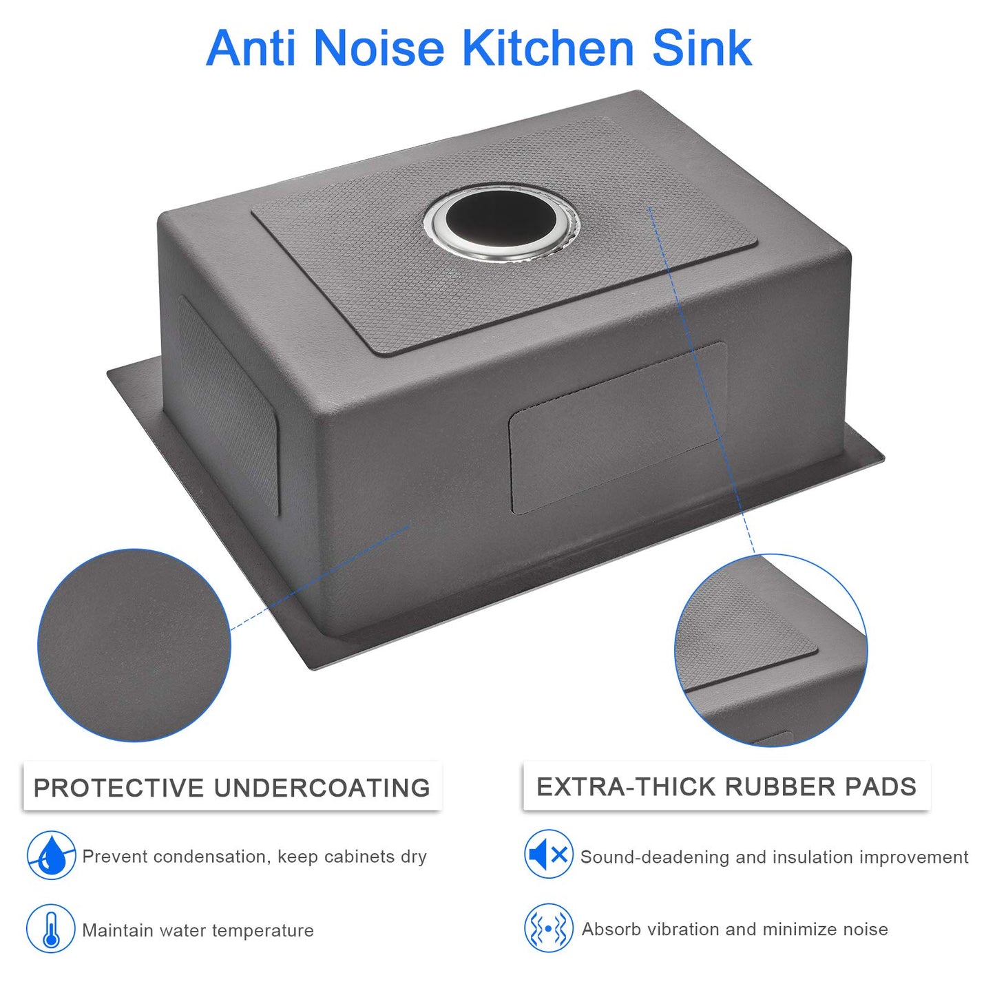 MENATT 24 Inch Drop-in Kitchen Sink, 304 Stainless Steel Topmount Handmade Residential Sink, Single Bowl Workstation Sink with Drain Kit (Brushed), 24"x18"x9"