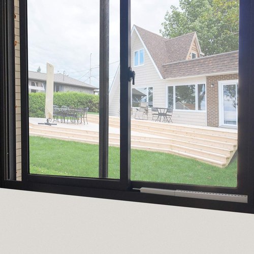 JEACENT AC Security Window Lock Bar, Window Security Bars - Sturdy Steel, Extends from 10" to 17 1/2" for Sliding Windows with AC Unit Installed