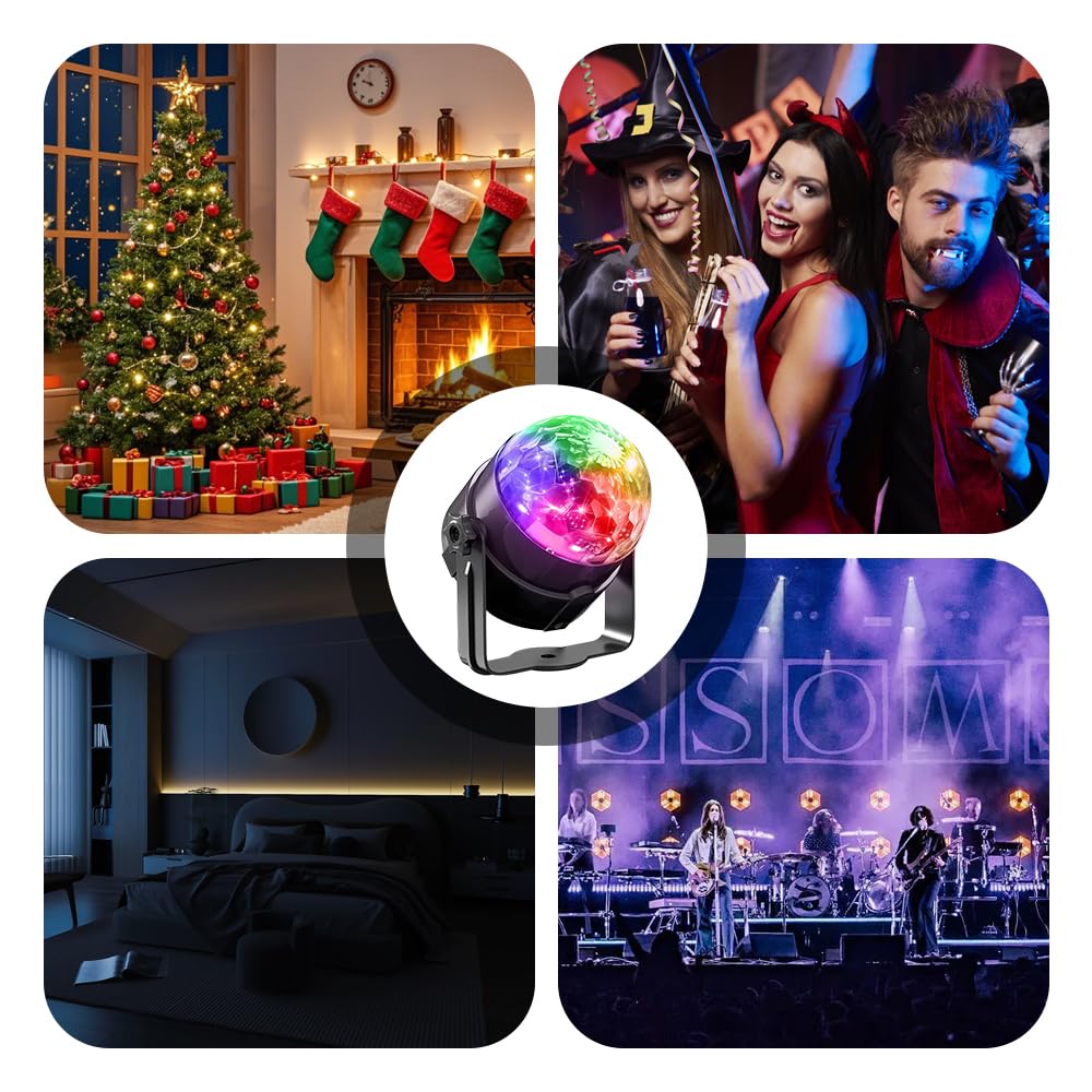 Yiixuyo - 2-Piece Set of Party Lights, Voice Controlled Flash with Remote Control, Disco Ball Lights, DJ Strobe Lamp, Wedding Bars, KTV Karaoke/New Year's Eve Halloween Christmas Decorations. ﻿