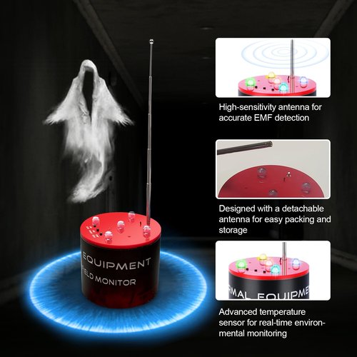 Ghost Hunting Equipment, Paranormal Equipment Tool with Enhanced Sensitivity and Temperature Deviation Detection, EMF Detector for Professional Paranormal Investigations