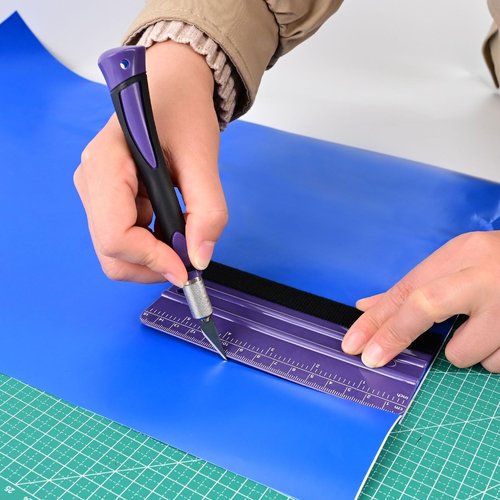 NEWISHTOOL Wallpaper Smoothing Tool for Applying Peel and Stick Contact Paper, Vinyl Backsplash Tile, Wallpapr Tools with Sponge Seam Roller, Purple Smoother, Felt Squeegee, Precision Cutting Knife