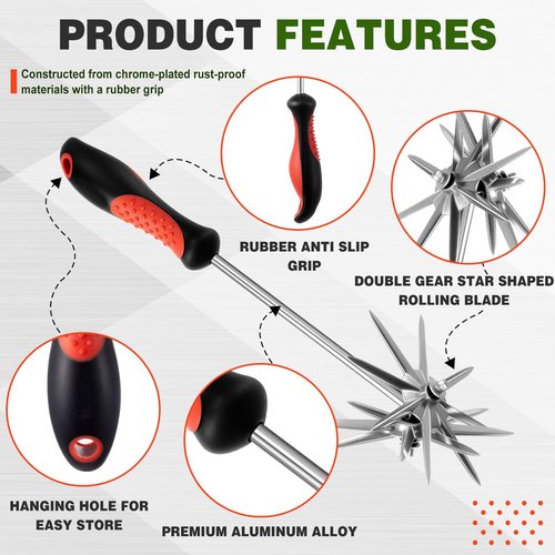 Lanties 2 Pack Hand Cultivator Tiller Garden Tool Manual Rotary Short Hand-held Tiller Digging Soil Loosener for Softer Soils and Lawns Loosening Pulling Weed