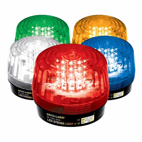 Seco-Larm Enforcer LED Strobe Light with Built-in Programmable Siren, Clear (SL-1301-SAQ/C)
