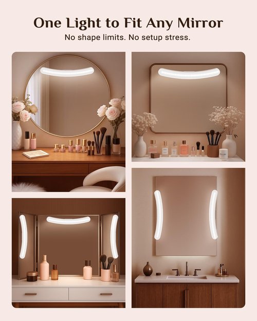 enclize Vanity Lights for Mirror, Rechargeable Wireless LED Makeup Light Bar, 3 Color Temperatures & Stepless Dimming, Stick On for Vanity Desk, Bedroom, Bathroom