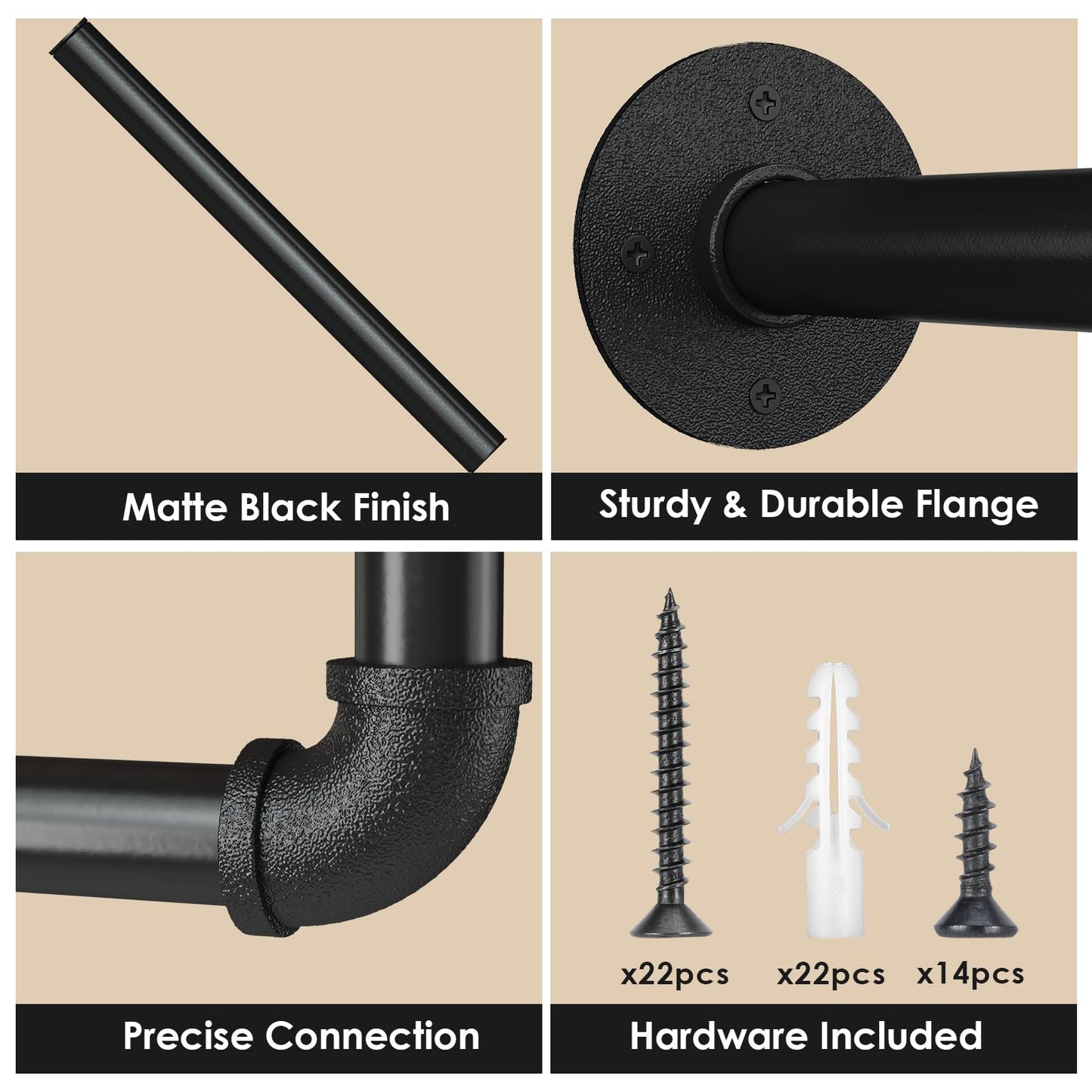 UlSpeed Clothes Rack with Top Shelf, 42.3in Industrial Pipe Wall Mounted Garment Rack, Space-Saving Display Hanging Clothes Rack, Heavy Duty Detachable Multi-Purpose Hanging Rod for Closet Storage