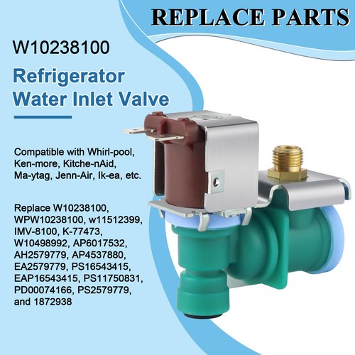 2025 Upgrade W10498992 W10238100 WPW10238100 Refrigerator Water Inlet Valve Fit for Whirl-pool Kitchen-Aid Ken-more, Replaces for W11451511 W11512399 K-77473 Water Inlet Valve By Fetechmate