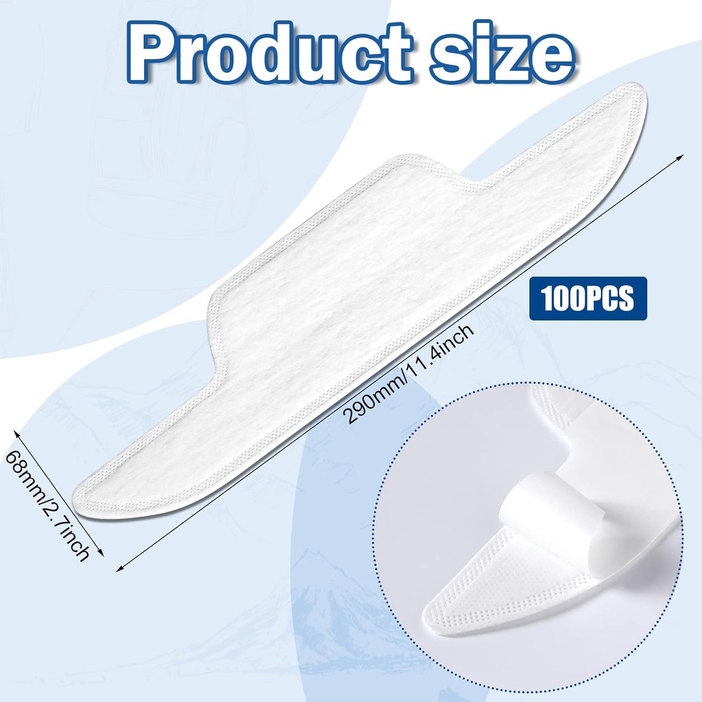 Janmercy 100 Pcs Hat Sweat Liner Shields Absorbing Pad Prevents Stains Protector Bands for Baseball Golf Cap Men Women