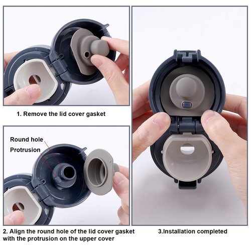 BOXOB 12pcs Gasket Replacement for Zojirushi Stainless Steel Mug 16oz 12oz, Silicone Lid Seal Ring Stopper Parts Leak-Proof Water Bottle Accessories Compatible with SM-K Series Accessories BPA Free
