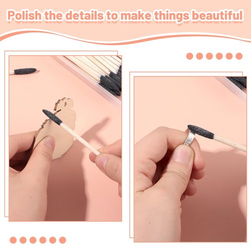 100 Pcs Sanding Sticks, Double End Matchsticks Fine Detailing Polishing Stick with Storage Box for Plastic Models Wood Hobby Woodworking, 120/280 Grit