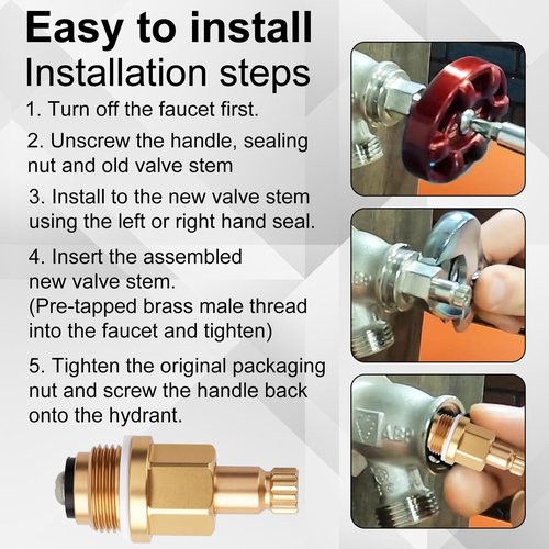 Faucet Replacement Parts, Hose Faucet Valve Cap with Screws Washers Brass Assy and One-Piece Bonnet Suitable for Arrowhead PK1100