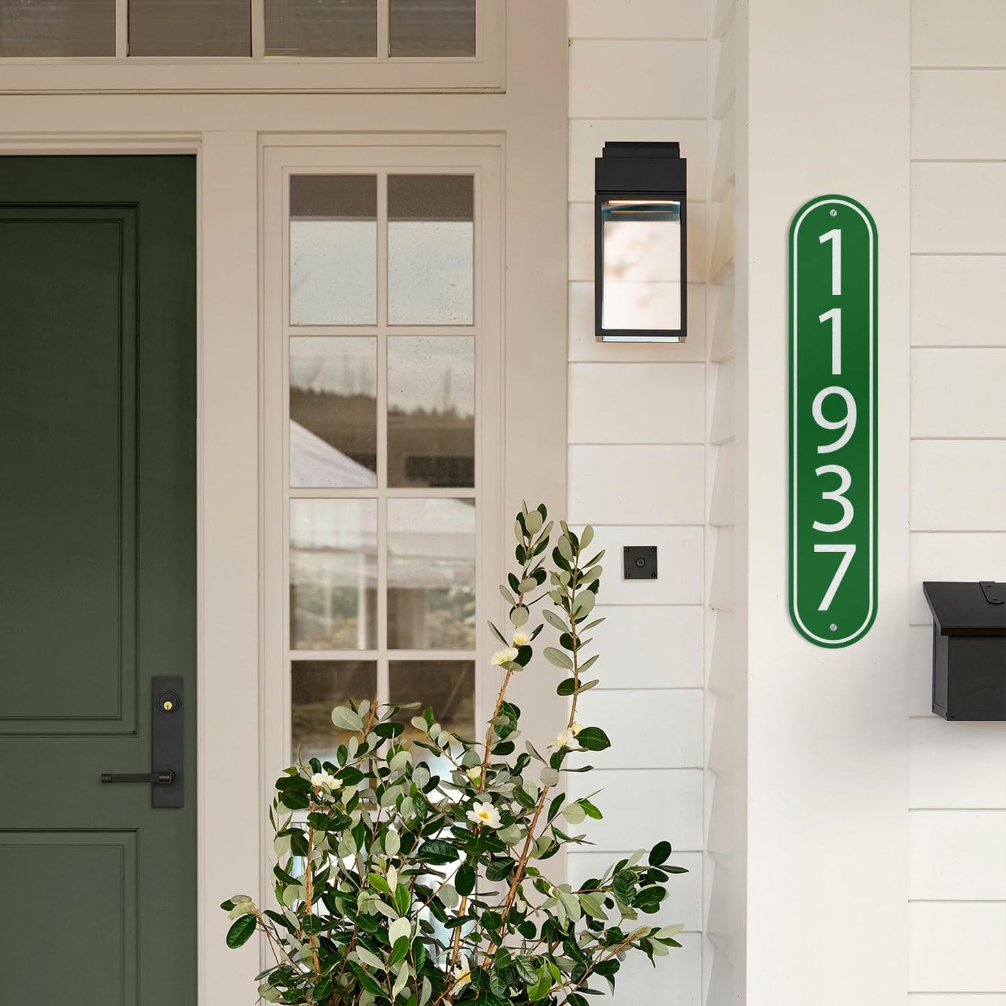 Custom Reflective Metal House Number for Outside (18" x 3.6") Address Plaque, House Address Sign - Mailbox Numbers for Outside, Personalized Sign for House, Vertical or Horizontal (NX01)