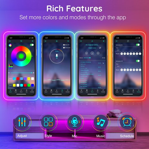 SINLEY Led Neon Rope Lights 60FT,Control with App/Remote,Flexible Led Rope Lights,Multiple Modes,IP68 Outdoor RGB Neon Lights Waterproof,Music Sync Gaming Led Strip Lights for Bedroom Indoor