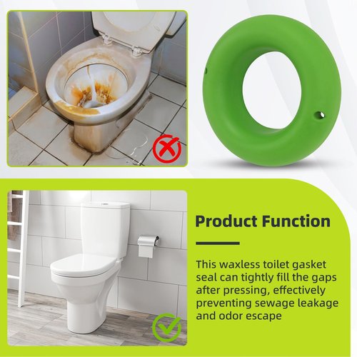 Waxless Toilet Gasket, Flexible Foam Ring Toilet Seal Kit Bathroom Toilet Accessories