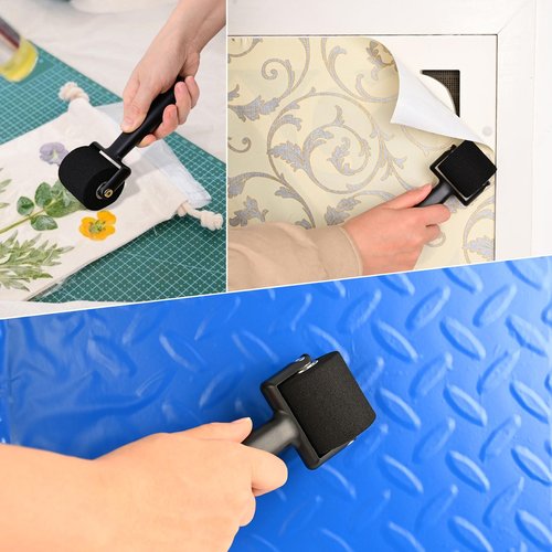 NEWISHTOOL Wallpaper Smoothing Tool for Applying Peel and Stick Contact Paper, Vinyl Backsplash Tile, Wallpapr Tools with Sponge Seam Roller, Purple Smoother, Felt Squeegee, Precision Cutting Knife
