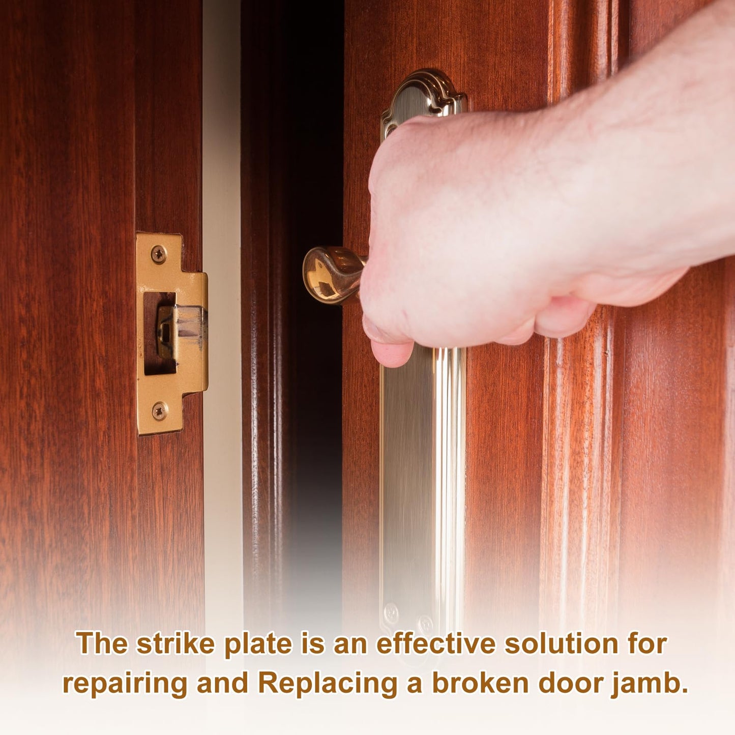 uxcell T Door Strike Plate, 4Pcs 70mm x 40mm 201 Stainless Steel Latch Deadbolt Strike Plate for Door Frame Door Jamb, Black