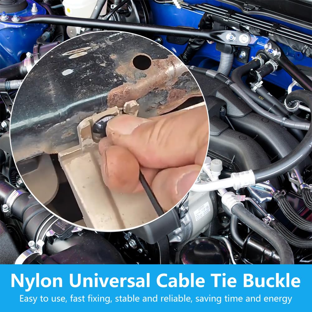 Nylon Universal Cable Tie Buckle, Heavy Duty Self-Locking Zip Ties, UV-Resistant Cable Tie for Car Daily Repair, Multipurpose Wire Organizer Clip Tool (50)