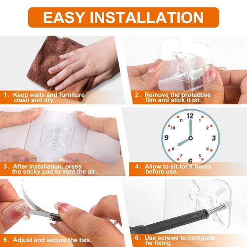WRICHEAR 40 Packs Adhesive Furniture Anchors, Baby Proofing Anti Tip Furniture Straps Kit, No Drill Adjustable Child Safety Furniture Wall Anchors for Dresser,Bookshelf,Cabinet,Floor Lamp,Mirror