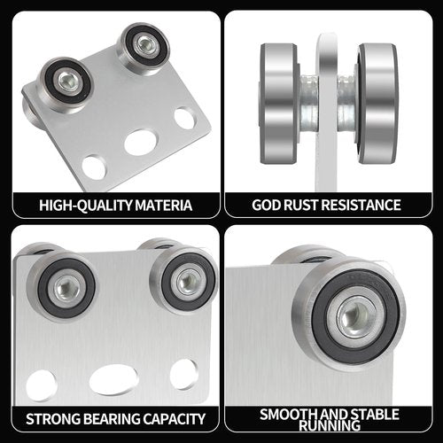 BIAXJUNY 4 Wheel Trolley Assembly Rollers, Bearing Trolley Assembly for Use with 1-5/8" Wide and All 1-5/8" or Taller Strut Channel(2 Pack)
