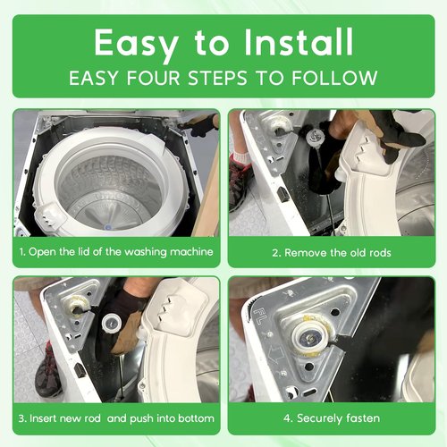 2025 Upgraded W11130362 Washer Suspension Rod Kit Fit for Whirlpool May-tag Washing Machines, Replace PS12347546 AP6262443 W10594080 W10735786 W10748956 Parts, for WTW5000DW2 WTW5000DW3 WTW5000DW1