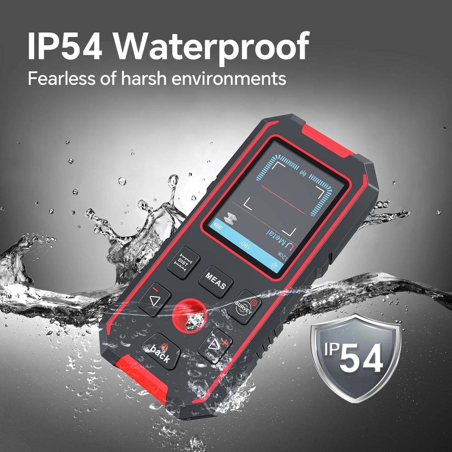 NOYAFA Stud Finder Wall Scanner, 3 in 1 Stud Finder & Laser Distance Meter & Digital Level, Rechargeable Wall Detector for Wood AC Live Wire Metal Studs Detection, Laser Measure 60M/196ft