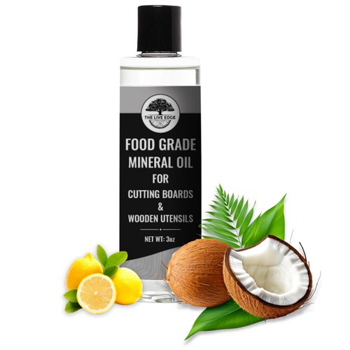 The Live Edge - Mineral Oil for Cutting Boards and Countertop 3 oz Food Grade Mineral Oil for Cutting Board and Cooking Utensils | Wood Cutting Board Oil Food Grade