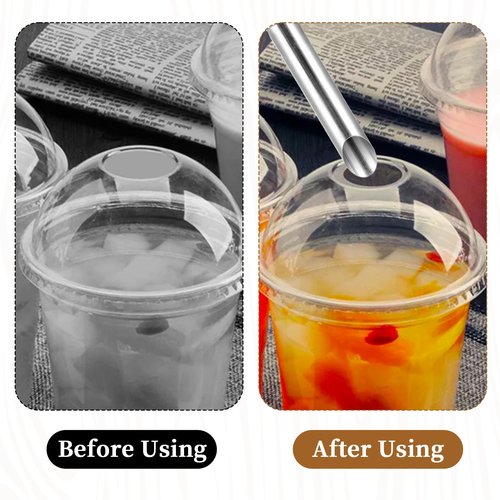 2 Pack Clay Hole Cutters Straw Puncher Single for Plastic Lids Lemonade Stainless Steel Circular Clay Hole Cutters Pottery Tools Wooden Handle Clay Tools Lemonade Cup Lid Hole Puncher for Straw