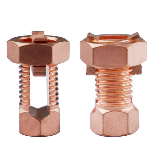 Bntyok 2PCS Split Bolt Wire Connector High Strength Copper Wire Grounding Clamps for Completing Ground Bonding to Bare Wires TJ-16