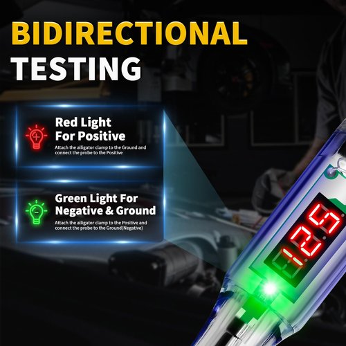 ATOBLIN Test Light Automotive 3-120V DC LED Digital Circuit Tester with Voltage Display, Auto Bidirectional Voltage Tester, Electric Test Probe Pen for Car Battery Polarity Continuity Fuses