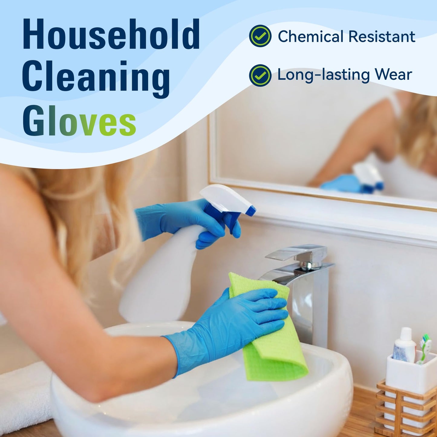 SWIFTLITE Nitrile Gloves, Food Safe Disposable Gloves Latex Free, Blue Rubber Gloves Powder Free for Food Prep, Cooking, Kitchen Cleaning (X-Large, 100)