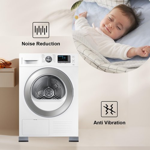 4Pcs Anti Vibration Pads for Washing Machine, Stops Washer Dryer Moving, Prevents Noise, Vibration Transfer, Antivibration Stabilizer Support Feet (Increase1.8in)
