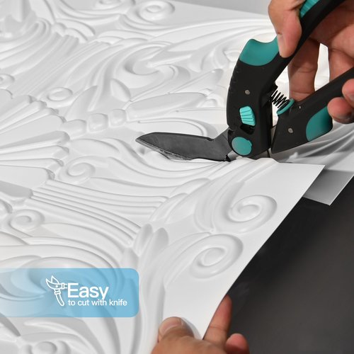 Art3d Drop Ceiling Tiles 24x24in. (12-Pack, 48 Sq.ft), Wainscoting Panels Glue Up 2ft x 2ft, Off White