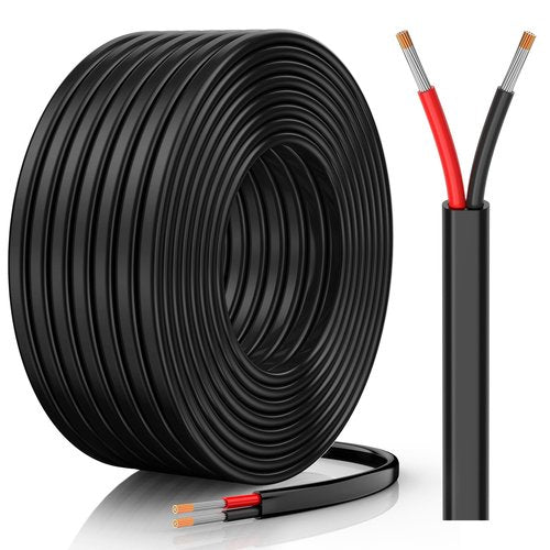 CONEPY 16 Gauge Wire, 16 AWG 2 Conductor Electrical Wire, Flexible/Oxygen-Free Tinned Copper/Stranded PVC 16/2 Cord for Automotive, Marine, LED Strips, Solar, RV, Lighting (30FT-9M)