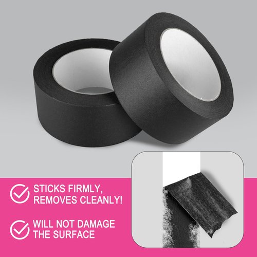 GEYYANG Black Painters Tape - 0.75 Inch x 55yards x 2 Rolls, Professional-Grade Masking Tape for Painting, DIY Crafts, Home & Auto | No Residue, Multi-Surface Adhesion