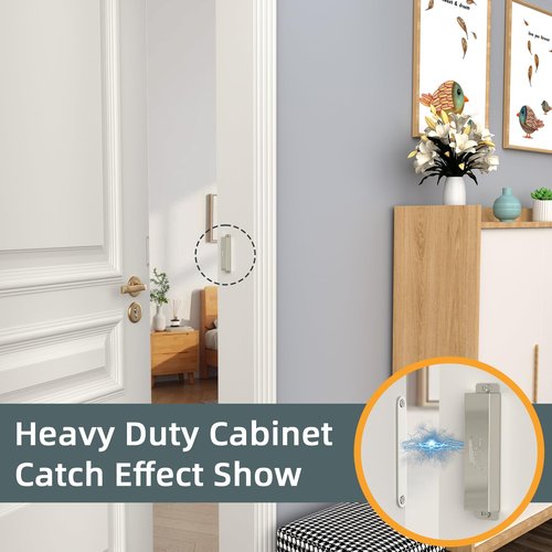 Cabinet Door Magnets Heavy Duty 90lb Jiayi 4 Pack Magnetic Cabinet Catch Stainless Steel Door Magnetic Latches Heavy Duty Magnetic Cabinet Latch for Kitchen Cupboard Closure