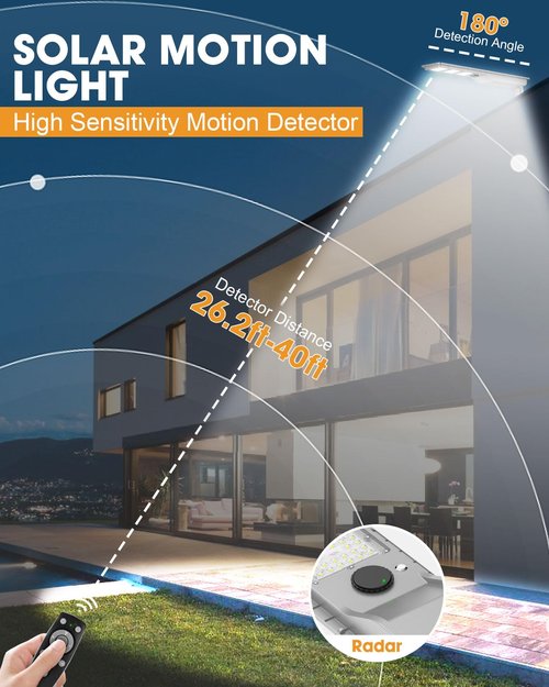 12000W Solar Street Light Outdoor Waterproof, Flood Light Dusk to Dawn with 60,000mAh LiFePO4 Battery & Motion Sensor, LED Security Lights Solar Powered for Parking Lot/Yard/Garage (8+ Years Lifespan)
