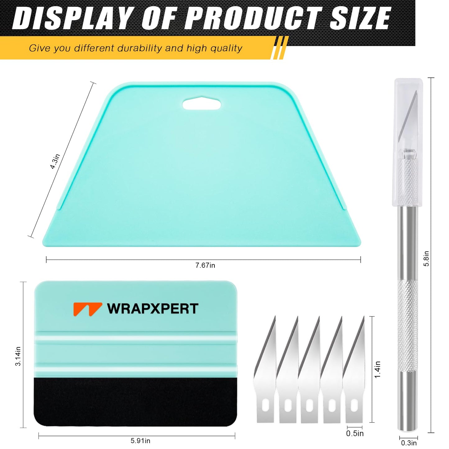 WRAPXERPT Wallpaper Smoothing Tool,Wallpaper Tool Kit for Peel and Stick Wallpaper Hanging,Vinyl Backsplash Tile,Bathroom,Window Film