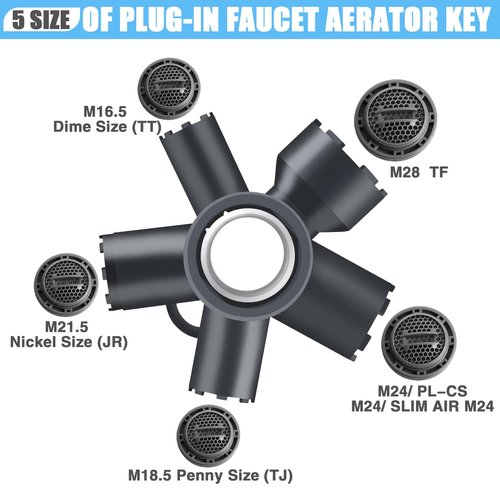 10-in-1 Faucet Aerator Removal Tool Kit, Heavy-duty Sink Aerator Removal Tool Fits M16.5 M18.5 M21.5 M22 M24 M28 TT TF STD TJ Sizes, Faucet Rmoval Tool for Home Repair and Plumbing