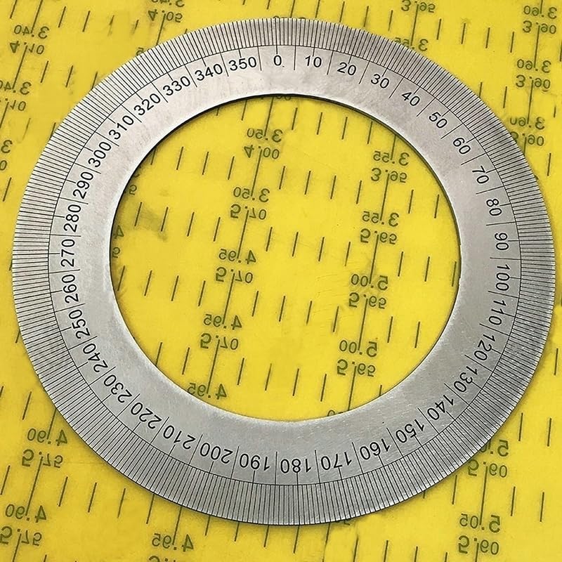 VIGAN 200X130X2MM Stainless Steel Angle Dial Disc 360° Lathe Measuring Accessory