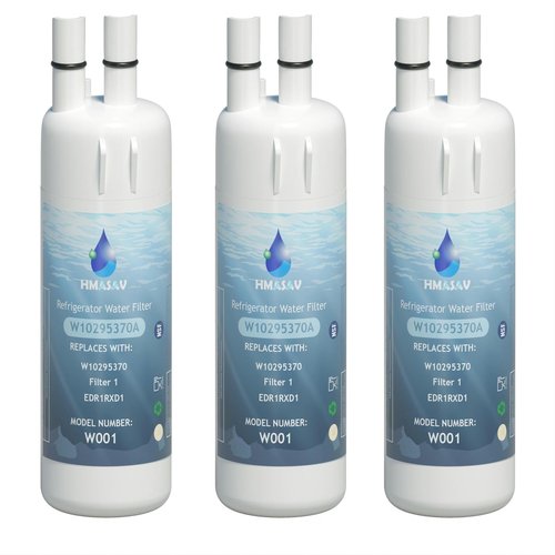 HMASAV W10295370A Water Filter Replacement, Compatible with Whirlpool EDR1RXD1, Everydrop Filter 1, EDR1RXD1B, W10295370, WHR1RXD1, KAD1RXD1, P4RFKB2, P8RFWB2L, 46-9930, 46-9081 3PACK