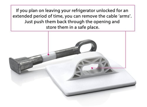 Refrigerator Door Lock with Padlock - White