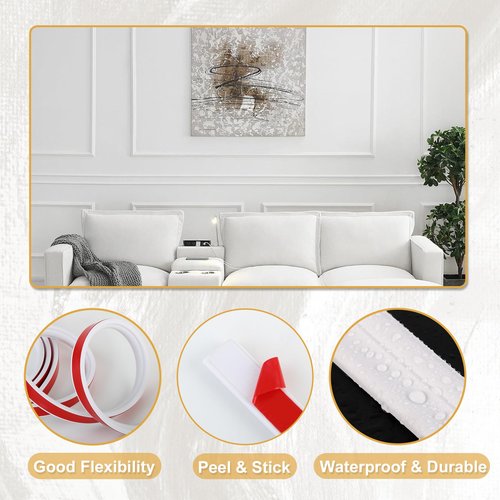 Soengsau Peel and Stick Accent Wall Molding, 118.1"L x 0.9"W Lightweight Self-Adhesive Chair Rail Trim for Interior Decoration