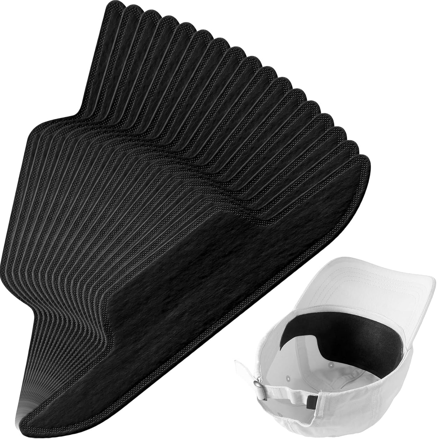Janmercy 100 Pcs Hat Sweat Liner Shields Absorbing Pad Prevents Stains Protector Bands for Baseball Golf Cap Men Women