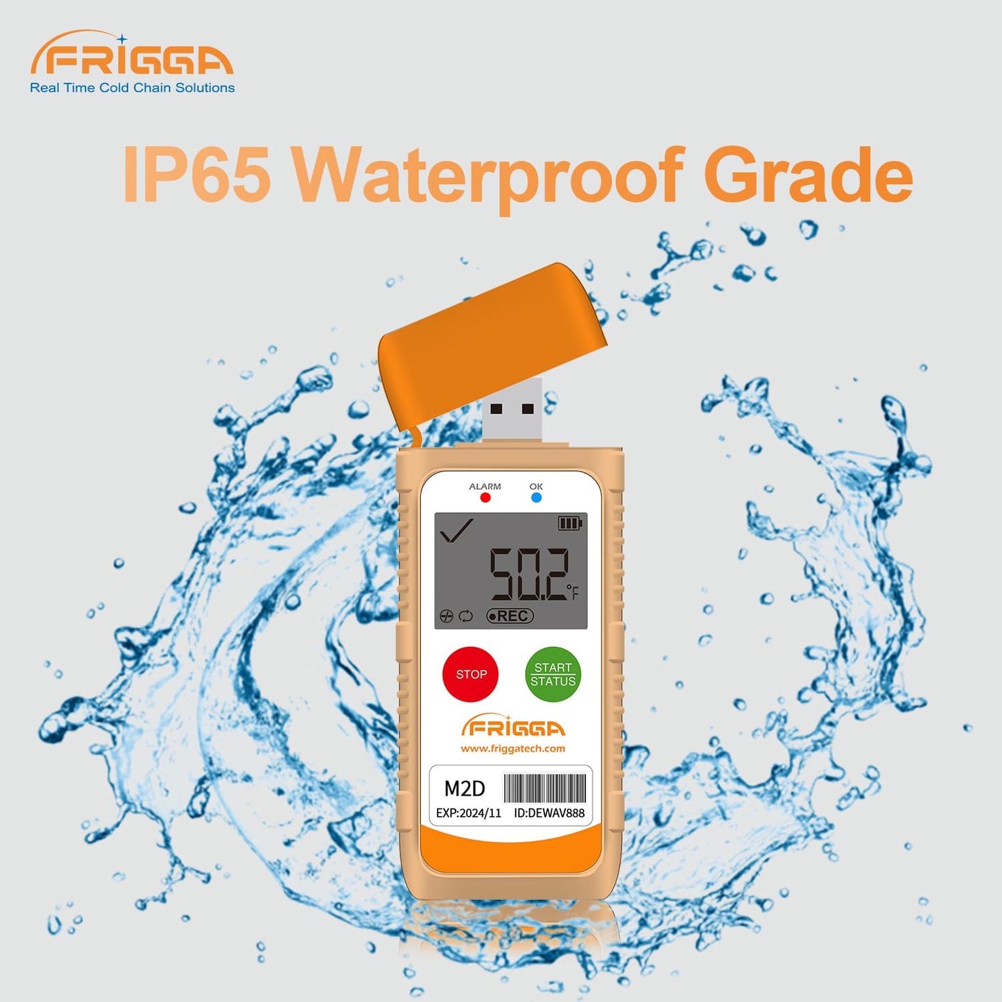 Frigga M2D Reusable Temperature Data Logger Multi-Use USB Digital Temperature Recorder 14400 Points High Accuracy Refrigerator Thermometer Logger PDF CSV Report